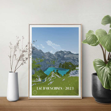poster paysage personnalisé lac d'oeschinen